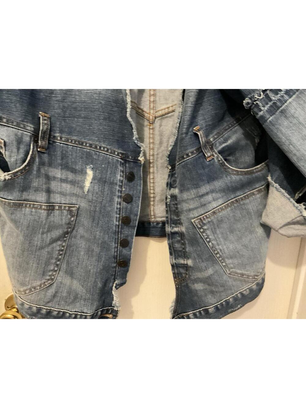 True Religion Washed Blue Oversized Denim Jacket - Picture 3 of 10